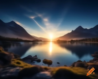 Tranquil Lake at Sunset